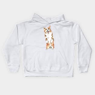 Cute Watercolor Corgi Dog Puppy Pattern Kids Hoodie